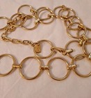 Vintage Chain Hip Belt Gold Metal Circle Links Y2k 36 Inch Hook Clasp Mod Boho
