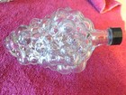5 Vintage Clear Glass Grape Cluster Wine Bottles W caps  Great Decor Items 