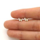 14k Yellow Gold 0 50ct Cz Screw Back Kids Earrings