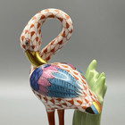 Herend Bird Figurine - Flamingo - Rust Fishnet