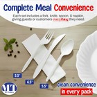 Mt Products Plastic Cutlery Set     Individually Wrapped Silverware - Pack Of 50