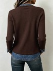 Casual Vacation Women s V-neck Long Sleeve Ab Color Block T-shirt