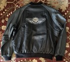 Vtg Harley Davidson Leather Bomber Jacket 100th Anniversary Black  Gray Sleeves