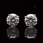 0 5ct Simulated Brilliant 14k Yellow Gold 4mm Round Stud Screw Back Earrings