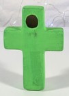 Hand Painted Mexican Folk Art Cross Sugar Skull Day Of The Dead Clay 4  X 3  B12