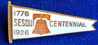 Vintage 1926 Philadelphia Sesquicentennial Expo Souvenir Enamel Banner Lapel Pin