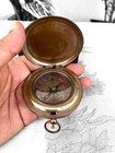 Marine Compass Antique Vintage Brass Pocket Compass Brass Nautical With Box