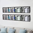 Wall Mount 34 Inch Media Storage Rack Cd Dvd Organizer Metal Shelf Black New