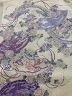 13 x66  Japanese Kimono Silk Fabric Panel   White Base  Folding Fan C62