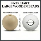 30pcs 30mm Jumbo Wooden Beads  Large Hole Round Beads For Crafts