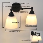 2-light Indoor Boho Vanity Wall Sconce With Milk White Glass  Vintage Industr   