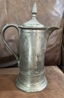 Antique 19th C american Pewter Flagon Marked  boardmam    On Bottom