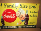 Coca-cola Sprite Boy - Big Paper Sign - Old Vintage - Dated1955 - Snyder   Black