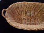 Vintage Large Shallow Oval Basket   Brown Wicker  french Country 
