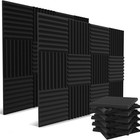 12- 60pk Acoustic Foam Panel Wall Tiles Record Studio Noise Sound Proof 12x12x2 