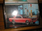 Vintage 10 x 8  First Gen Ford Mustang Pony Red Framed Picture Poster Free Ship