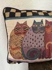 Laurel Burch Feline Cat Fam Family Portrait Pillow 23    X 13   