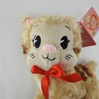 Fiesta Vintage Style Stuffed Plush Cat Animal Nwt James Paul 9  T Tan Red Bow
