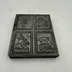 Vintage Metal   Wood Springerle Butter Cookie Mold - 4 Print Press