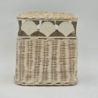 Vintage White Wicker Tissue Box Cover Metal Shell Coastal Cottage Bathroom Decor