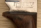Hoffritz N y   Made In Germany Vintage Wood Trapper Hunter Knife W sheath Nice 