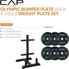 2-inch Olympic Bumper Plate Weight Set 100-370 Lbs  Multiple Colors storage Rack