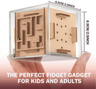 Fidget Puzzle Cube Toy For Adults - 6-sided Wooden Brain Teaser Magic Cube For A