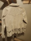 Vintage 1970s 80s Bb Dakota Women s Fringe Tan Leather Jacket Size Lg