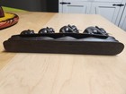 Vintage Hand Carved Wood Elephants Over Bridge Statue  missing One Eye 
