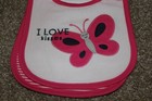 Carter s Bib 3-pack Pink Navy Love Daddy Mommy Waterproof Baby Infant Girls Nwt