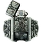 Removable Lighter Belt Buckle Skull Head Bones