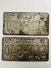 Vintage 1970 Texas License Plate Pair - Gcw 640