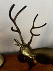 Vintage Brass Buck Reindeer Deer Elk Sculpture Figurines 19  Tall Nice Shape