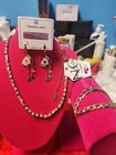 Gold Plated Stainless Steel Women s Necklace Earrings Necklace  Bracelet Set 