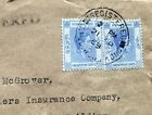 Hong Kong 1939 Reg Cover  e24   kgvi 25c Pair Frank  50c  reg Label 943a  neat