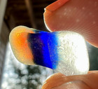 Beautiful  bowtie  Rare Opalescent Cobalt Multi  Real Davenport Beach Sea Glass