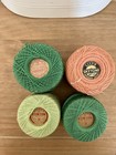 Mixed Lot Of Assorted Spools Of Crochet Thread  4  Large Vintage Crochet Spools