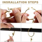 24 Pack 2 Inches Curtain Rings With Clips  Openable Drapery Metal Gold