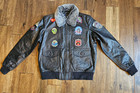 Smart Range Genuine Leather Military Bomber Jacket Men s Xxl Nwot Aviation Patch