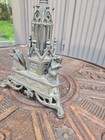 Antique Large Bronze Neo Gothic Candelabra Praying Angels Floral Decor
