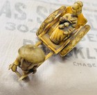 Antique Celluloid Figural Man Pulling Lady In Ricksha Japan