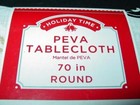 Holiday Time Red Truck   Tree Christmas Tablecloth - 70  Round - Peva - New