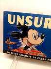 Nu-blue Sunoco Mickey Mouse Embossed Metal Sign 18 5  X 8 5  Vgc
