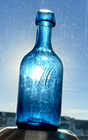 Wm  Heiss Soda Philadelphia  Union Glass Works Cobalt Pontil Taper Top