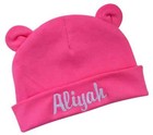 Personalized Bear Ears Baby Girl Hat For Newborn With Custom Embroidered Name