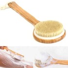 Natural Bristle Body Brush   Wooden Dry Skin Brushing Shower Exfoliator Back