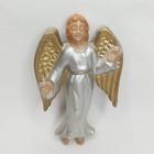 Mid Century Modern Christmas Decoration Silver   Gold Plastic Angel 1950s