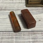 Vtg  Chinese Jade Seal Stones In Camphor Wood Box