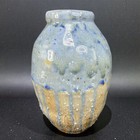 Vintage Hand Made Textured Art Pottery Vase Vessel Artist Signed Fritz Glaze Vtg