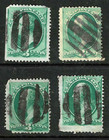 Geomteric Study Fancy Cancels 3 Cent Washington Banknotes 1871-83 Us 7d33